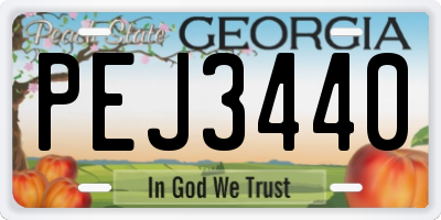 GA license plate PEJ3440