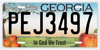 GA license plate PEJ3497