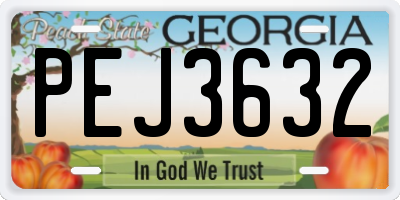 GA license plate PEJ3632