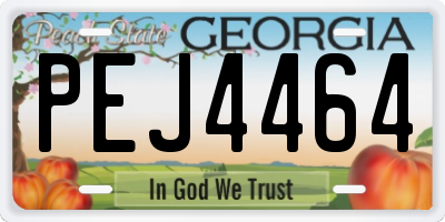 GA license plate PEJ4464