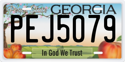 GA license plate PEJ5079