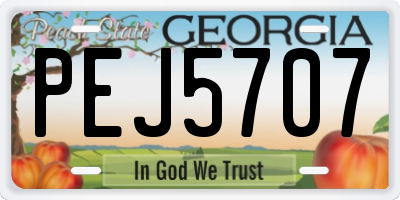 GA license plate PEJ5707