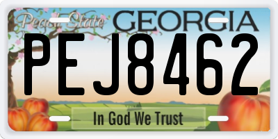 GA license plate PEJ8462