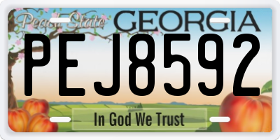 GA license plate PEJ8592