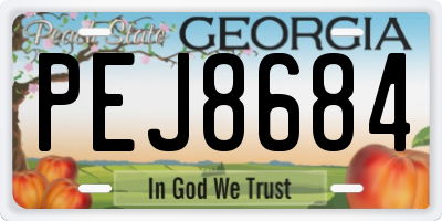 GA license plate PEJ8684