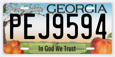 GA license plate PEJ9594