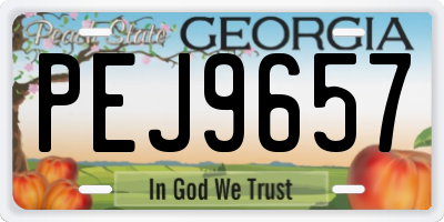 GA license plate PEJ9657