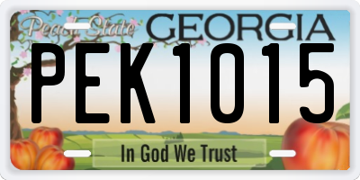 GA license plate PEK1015