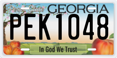 GA license plate PEK1048