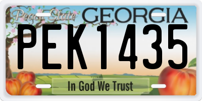 GA license plate PEK1435