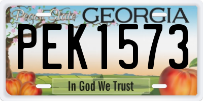 GA license plate PEK1573