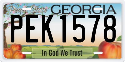 GA license plate PEK1578