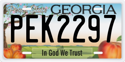 GA license plate PEK2297
