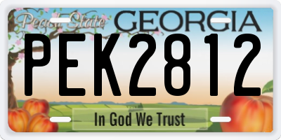 GA license plate PEK2812
