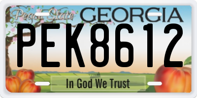 GA license plate PEK8612