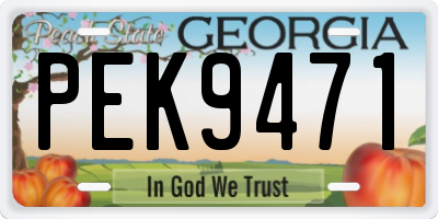 GA license plate PEK9471