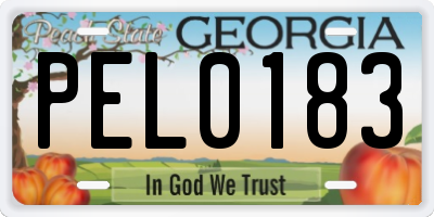 GA license plate PEL0183