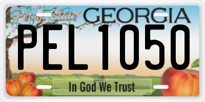 GA license plate PEL1050