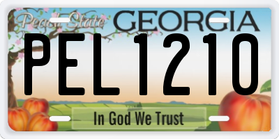 GA license plate PEL1210