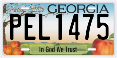 GA license plate PEL1475
