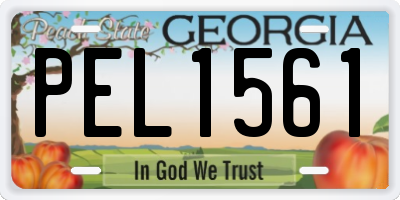 GA license plate PEL1561