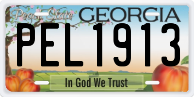 GA license plate PEL1913