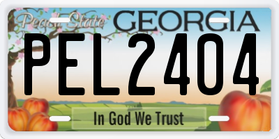 GA license plate PEL2404