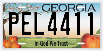 GA license plate PEL4411