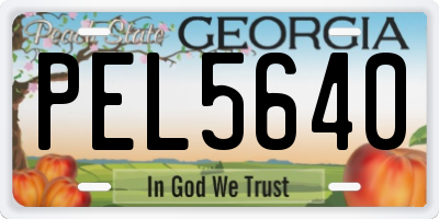 GA license plate PEL5640