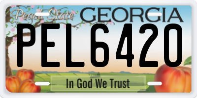GA license plate PEL6420