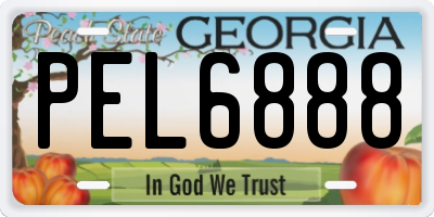 GA license plate PEL6888