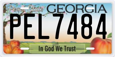 GA license plate PEL7484