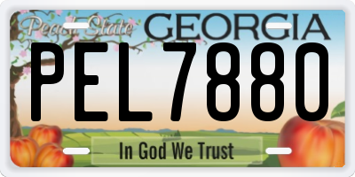GA license plate PEL7880