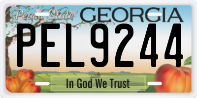 GA license plate PEL9244