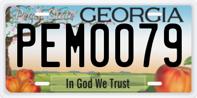 GA license plate PEM0079