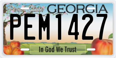 GA license plate PEM1427