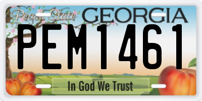 GA license plate PEM1461