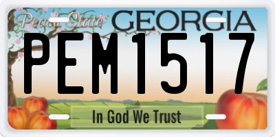 GA license plate PEM1517