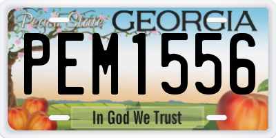 GA license plate PEM1556