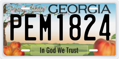 GA license plate PEM1824