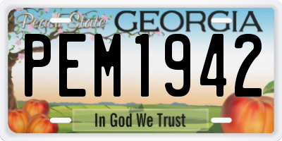 GA license plate PEM1942