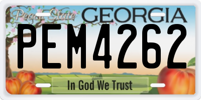 GA license plate PEM4262