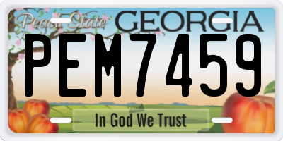 GA license plate PEM7459