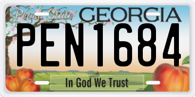 GA license plate PEN1684