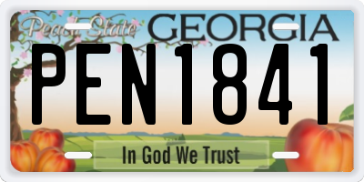 GA license plate PEN1841