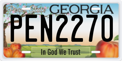 GA license plate PEN2270