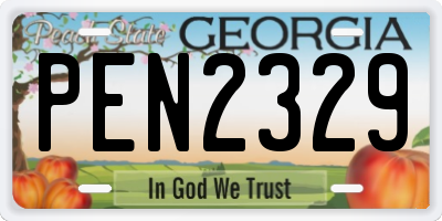 GA license plate PEN2329