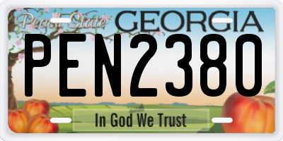 GA license plate PEN2380