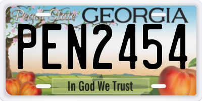 GA license plate PEN2454