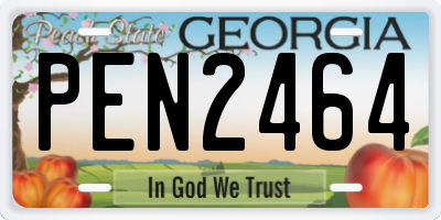 GA license plate PEN2464